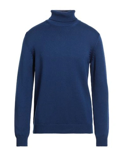 Roberto Collina Man Turtleneck Bright Blue Size 40 Merino Wool In Blue