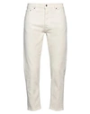 Be Able Man Denim Pants Ivory Size 38 Cotton, Elastane In White