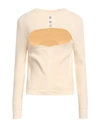 ANGELA DAVIS ANGELA DAVIS WOMAN SWEATER CREAM SIZE M VISCOSE, POLYESTER, POLYAMIDE