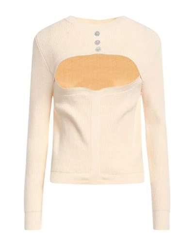 Angela Davis Woman Sweater Cream Size M Viscose, Polyester, Polyamide In White