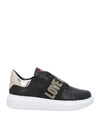 Love Moschino Woman Sneakers Black Size 11 Calfskin In Black