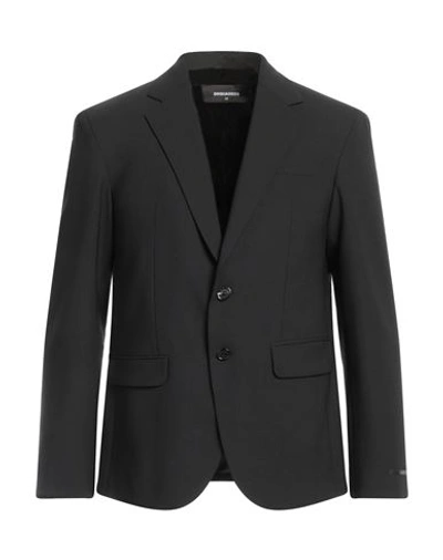 Dsquared2 Man Blazer Black Size 36 Polyester, Virgin Wool, Elastane