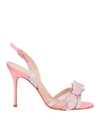 Alessandra Rich Woman Sandals Pink Size 7.5 Textile Fibers