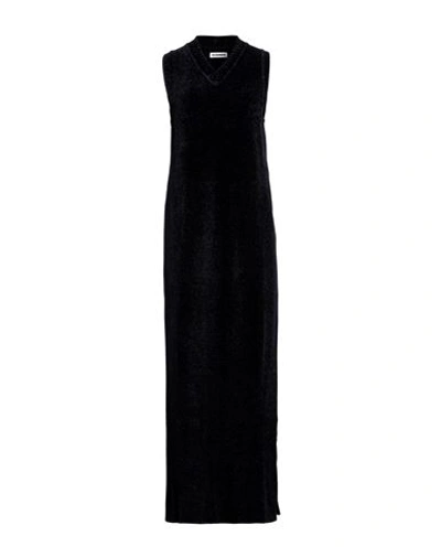 Jil Sander Woman Maxi Dress Midnight Blue Size 6 Viscose, Polyamide