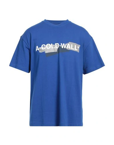 A-cold-wall* Man T-shirt Bright Blue Size L Cotton