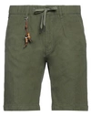 Yes Zee By Essenza Man Shorts & Bermuda Shorts Military Green Size 31 Linen, Cotton