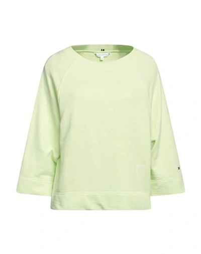Tommy Hilfiger Woman Sweatshirt Light Green Size Xs Cotton In Green