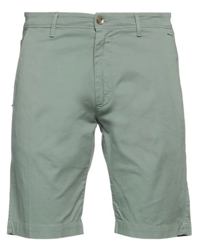 Officina 36 Man Shorts & Bermuda Shorts Sage Green Size 28 Cotton, Elastane