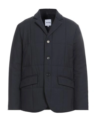 Aspesi Man Blazer Midnight Blue Size Xl Wool, Polyester, Elastane In Blue