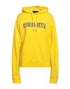 Dsquared2 Woman Sweatshirt Yellow Size L Cotton, Elastane