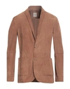Andrea D'amico Man Suit Jacket Camel Size 42 Soft Leather In Beige