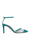 Alevì Milano Aleví Milano Woman Pumps Turquoise Size 7 Textile Fibers In Blue