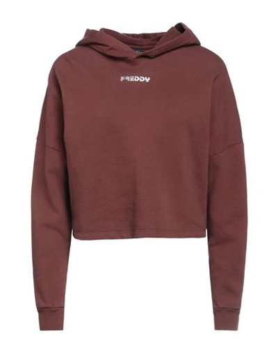 Freddy Woman Sweatshirt Brown Size L Cotton In Brown