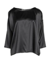 Jucca Woman Top Black Size 4 Silk, Elastane