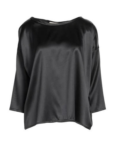 Jucca Woman Top Black Size 4 Silk, Elastane