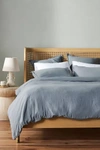 Anthropologie Washed Linen Duvet Coveru200b By  In Blue Size Q Top/bed