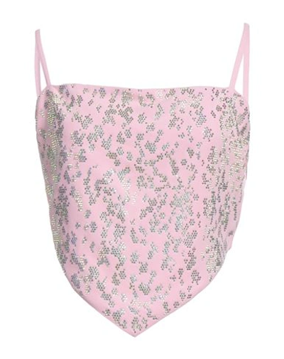 Blumarine Woman Top Pink Size 4 Viscose, Acetate, Elastane