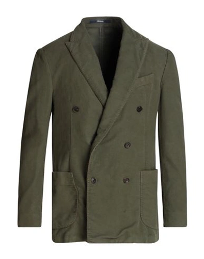 Drumohr Man Suit Jacket Dark Green Size 46 Cashmere In Green