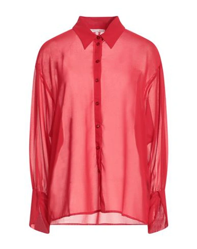 Patrizia Pepe Woman Shirt Red Size 6 Polyester