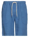 Baronio Man Shorts & Bermuda Shorts Azure Size S Linen In Blue