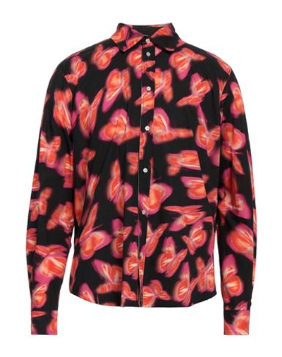 Msgm Man Shirt Orange Size 16 Cotton In Orange