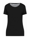 Majestic Filatures Woman T-shirt Black Size 4 Linen, Elastane