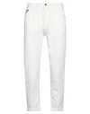 Pont Denim Man Pants White Size 32 Cotton, Elastane