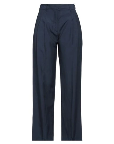 Merci .., Woman Pants Midnight Blue Size 2 Viscose, Linen In Blue