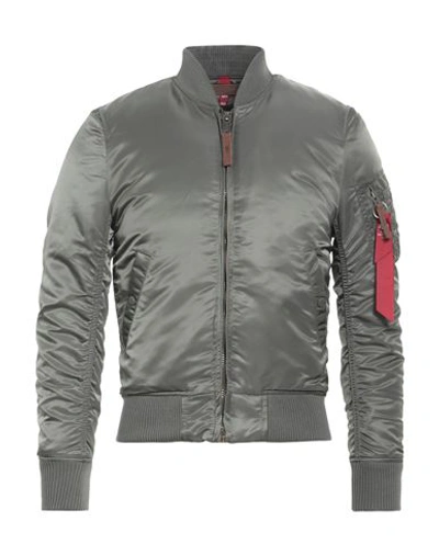Alpha Industries Ma-1 Vf 59 Jkt Man Jacket Sage Green Size Xs Nylon In Sage Green