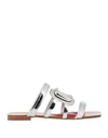 Roger Vivier Woman Sandals Silver Size 10 Soft Leather