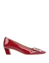 Roger Vivier Belle Vivier 45 Metal Buckle Pumps In Patent Leather In Red