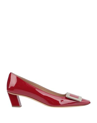 ROGER VIVIER ROGER VIVIER WOMAN PUMPS RED SIZE 7 SOFT LEATHER