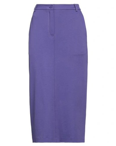 Suoli Woman Midi Skirt Purple Size 4 Viscose, Polyamide, Elastane