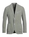 Boglioli Man Suit Jacket Sage Green Size 38 Cotton, Linen