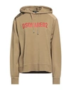 Dsquared2 Woman Sweatshirt Khaki Size M Cotton, Elastane In Beige