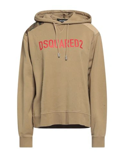 Dsquared2 Woman Sweatshirt Khaki Size S Cotton, Elastane In Beige