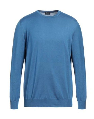 Drumohr Man Sweater Blue Size 42 Cotton