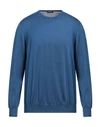 Drumohr Man Sweater Navy Blue Size 40 Cotton