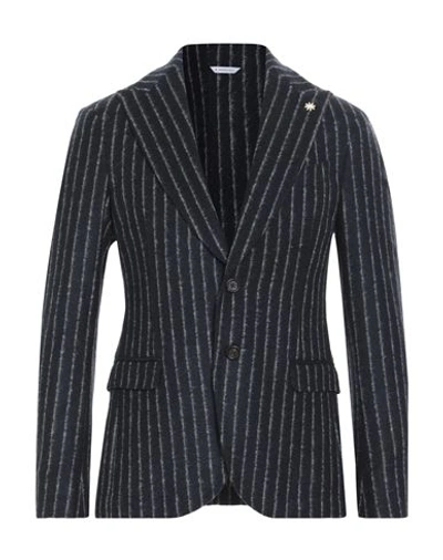Manuel Ritz Man Suit Jacket Navy Blue Size 42 Virgin Wool, Acrylic, Polyester In Navy Blue