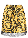 Versace Barocco-print Silk Inner Skirt In Black