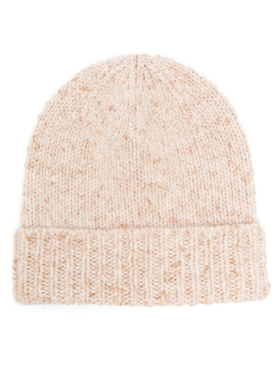 Johnstons Of Elgin Beige Knitted Hat In Neutrals