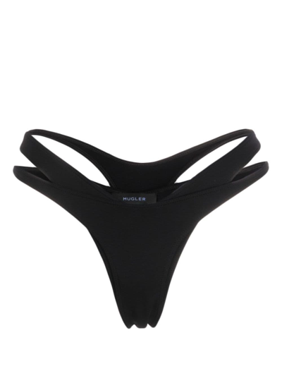 MUGLER CUT-OUT DOUBLE-LAYER BIKINI BOTTOM