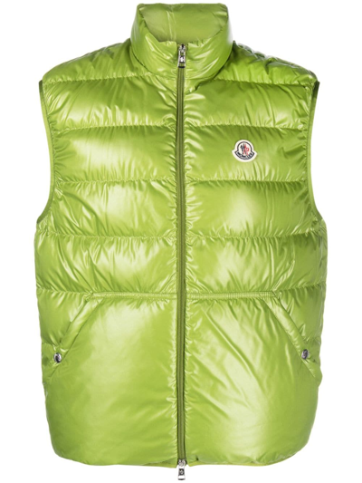 Moncler Aube Recycled-shell Quilted Down Gilet In Green