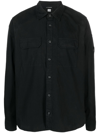 C.p. Company Button-down Fitted Shirt In Black