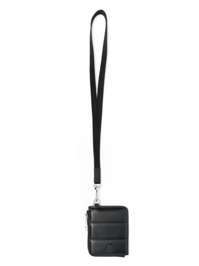 Moncler Logo-appliqué Leather Wallet In Black