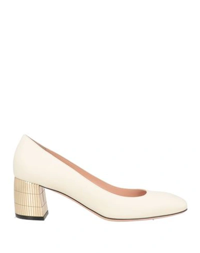 Bally Woman Pumps Ivory Size 10.5 Calfskin In White