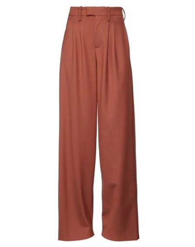 Federica Tosi Woman Pants Tan Size 10 Polyester, Virgin Wool, Elastane In Brown