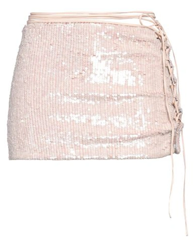 The Mannei Sequined Melilla Miniskirt With Side Laces In Pink