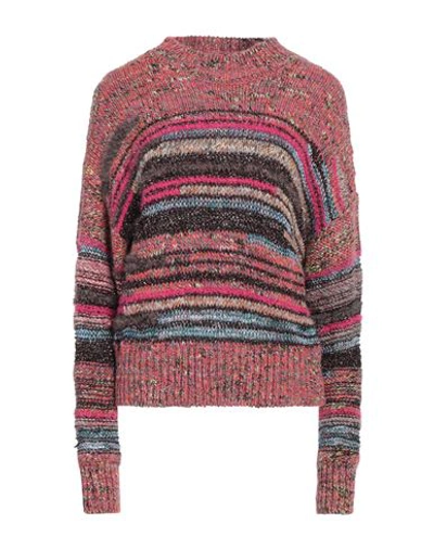 Akep Woman Sweater Fuchsia Size 6 Acrylic, Mohair Wool, Nylon In Pink