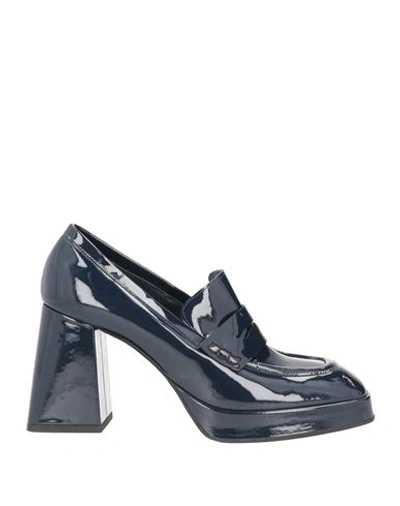 Giampaolo Viozzi Loafer Woman Loafers Midnight Blue Size 9 Calfskin In Blue